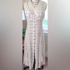 NWT; Intimately Free People Check Me Out Maxi Slip Ivory Star Print Dress🦋